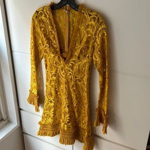 Alexis Golden Lace Dress